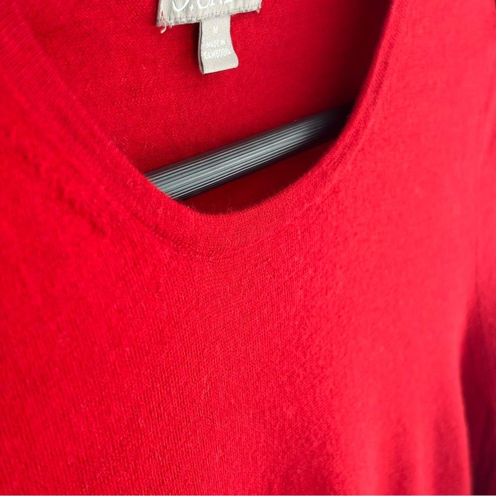 Merino Wool Red Crew Neck Sweater in size M - Picture 3 of 6